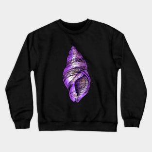 vintage seashell illustration with bright purple and yellow colours Crewneck Sweatshirt